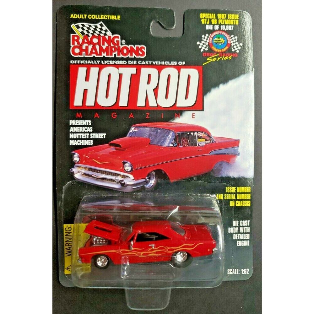 1997 Racing Champions Hot Rod Mag Special Edition '68 Plymouth Red 1:62‎ HW1